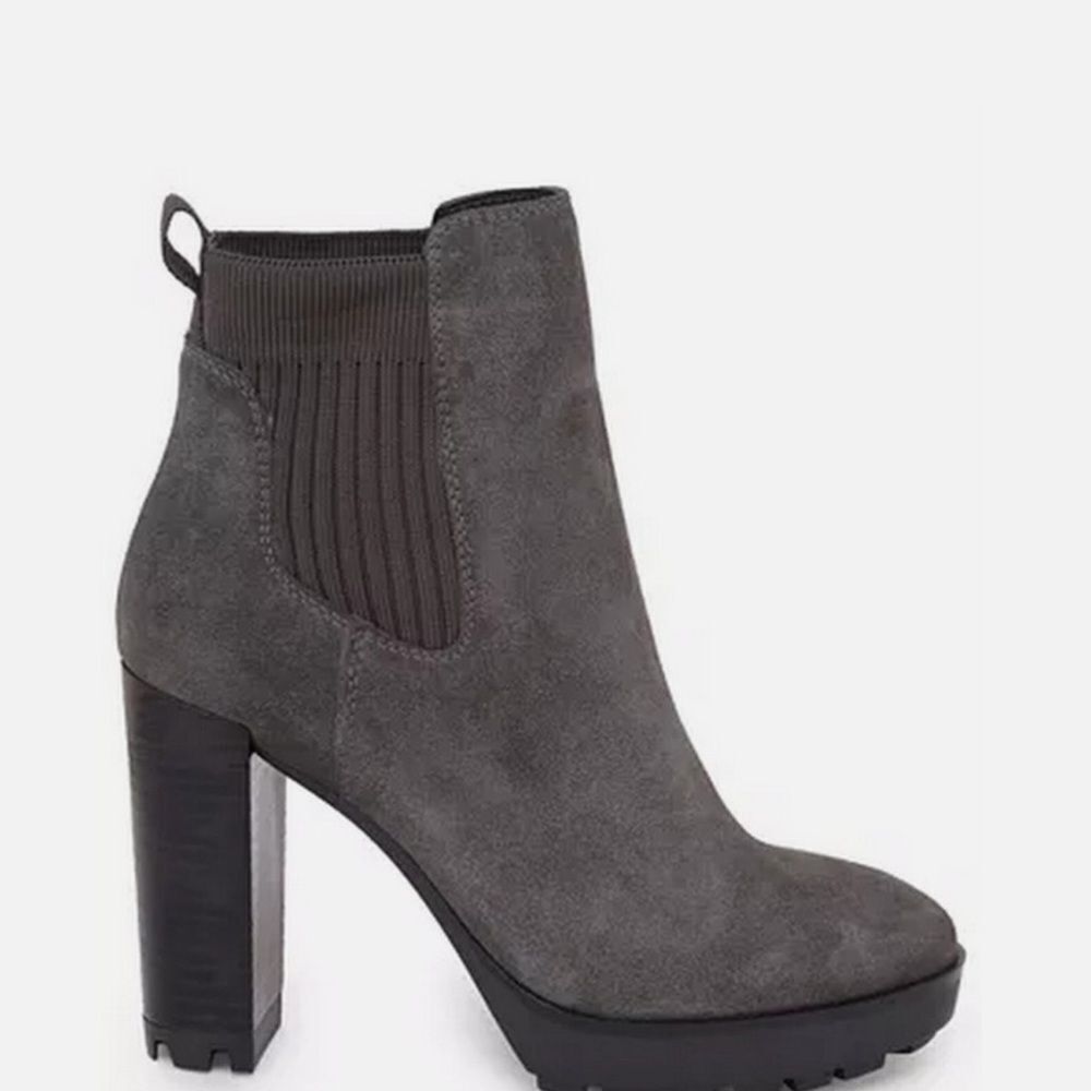 Kenneth Cole New York Gray Suede Heeled Boots- Junne (asphalt)